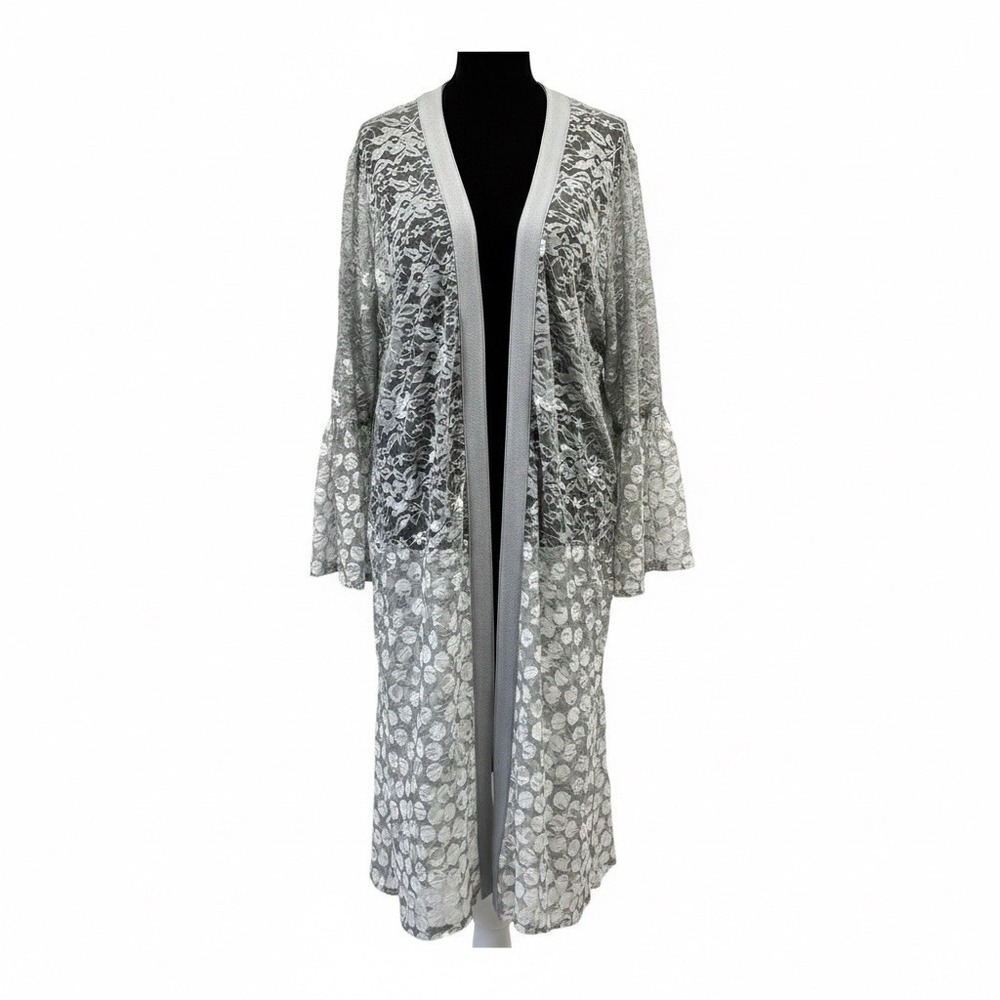Maya Brooke Top Women‎ 14 Duster Kimono Floral Boho Whimsical Fairy Y2K Coquette